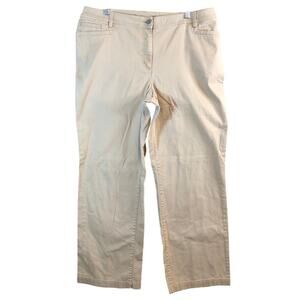 Additions By Chicos Womens Khakis Tan High Rise Cropped Stretch 2.5 Regular